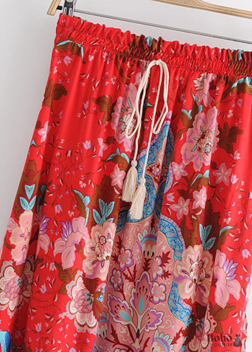 Boho Skirts in Heart Chakra in Esme Red For Women